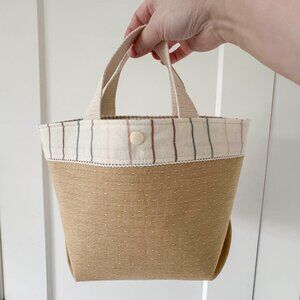 Super cute neutral tone mini tote project bag